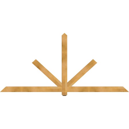 Ekena Millwork Kennewick Rough Sawn Timber Gable Bracket, Western Red Cedar, 96"W x 44"H x 2"D x 4"F, 11/12 Pitch GBW096X44X0204KEN00RWR